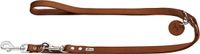 Hunter Verstelbare Looplijn Leder Cognac - Hondenriem - 200x1.6 cm