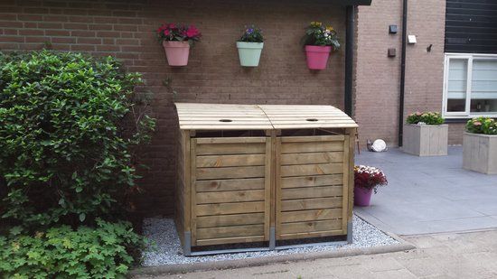 Intergard Klokombouw - Afvalcontainer Dubbel 150x122x90cm Bruin