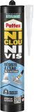 Pattex Ni Clou Ni Vis, Colle Mastic Résiste à l'Eau, Cartouche 450g, Blanc