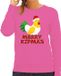 Bellatio Decorations Kersttrui voor dames - Merry Kipmas - roze - kerst kip - schattige kerst XS