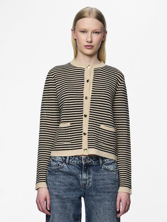 Pieces PCNISA Knit Cardigan - Cloud Dancer - XS