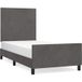 Maison Exclusive - Cadre de lit sans matelas, gris foncé, 100x200 cm, velours
