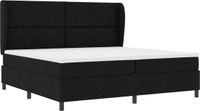 vidaXL Boxspring bed met hoofdeinde Zwart 200 x 200 cm Stof