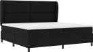vidaXL Boxspring bed met hoofdeinde Zwart 200 x 200 cm Stof