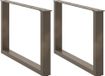 Pieds de table basse 2 pièces en forme de U 60x(42-43) cm acier naturel