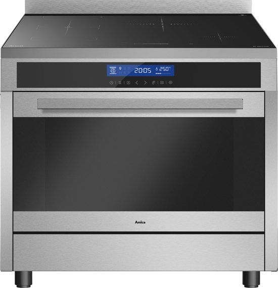 Amica ACIS2115S - 90cm Inductie Fornuis - 1 Fase - Zwart/Zilver