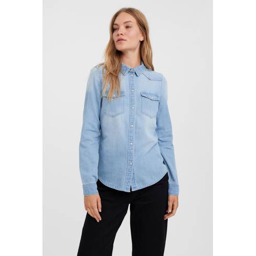 VERO MODA VMMARIA Denim Blouse - Light Blue