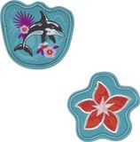 Scout accessoires de sac d'école Funny Snaps Move Set de 2 Aloha Bleu clair