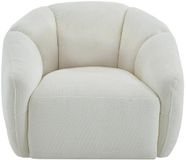 Vente-unique Draaibare fauteuil in ivoor getextureerde stof NAFEKI