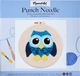 Figured'Art Punch Needle Kit voor Volwassenen en Kinderen - Blauwe Uil - Perfect voor Beginners. Compleet klaar-om-te-borduren set, maat 20x20 cm met ronde frame