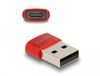 Delock USB 2.0 Adapter USB Type-A male to USB Type-C female red