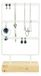 Merkloos Oorbellenhouder 36 gaten - Sieradenstandaard voor kettingen - Opbergstandaard voor sieraden - Houten basis - 3-laags design - 15 x 7 x 26,5 cm