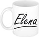 Bellatio Decorations Elena Naam koffiemok - wit - Keramiek - 300 ml