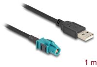 Delock 90534 USB-kabel USB 2.0 Z-bus, USB-A stekker 1.00 m Zwart Vergulde steekcontacten
