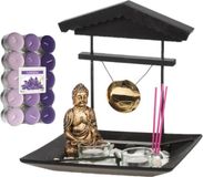 Concorde beeld Boeddha pour intérieur 24 cm avec 30x bougies parfumées lavande
