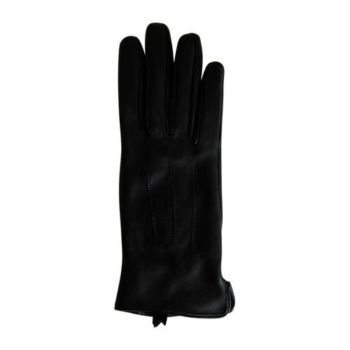PIECES leren handschoenen Nellie zwart