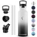 Vikaster Drinkfles van metaal, thermosfles, 0,5 l, BPA-vrij, thermosfles met rietje, voor school, sport, fiets, camping, fitness, outdoor