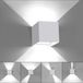 Applique murale LED, carrée, aluminium, IP65, 12W, 6000K, blanc