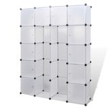 vidaXL Armoire modulaire avec 14 compartiments blanc 37 x 146 x 180,5 cm