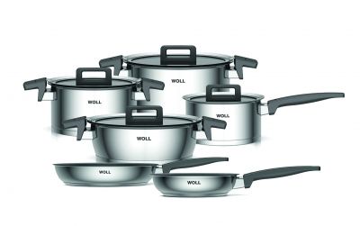 WOLL NCSET002 Pannenset - Zwart/Roestvrijstaal - 10 stuks