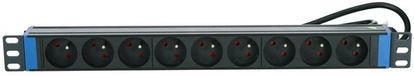 DSIT 19 inch 9 voudige stekkerdoos - Penaarde - Zwart