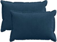 vidaXL - Taie d'oreiller - 2 pièces - Coton satiné - Bleu marine - 40 x 60 cm