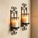 Set de lampes murales en métal, 2 pièces, noir, avec verre