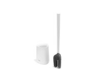 Joseph Joseph Flex 360 Lite Siliconen Toiletborstel met Houder, Anti-druppel, Vervangbare Kop, 360° Reiniging, Wit