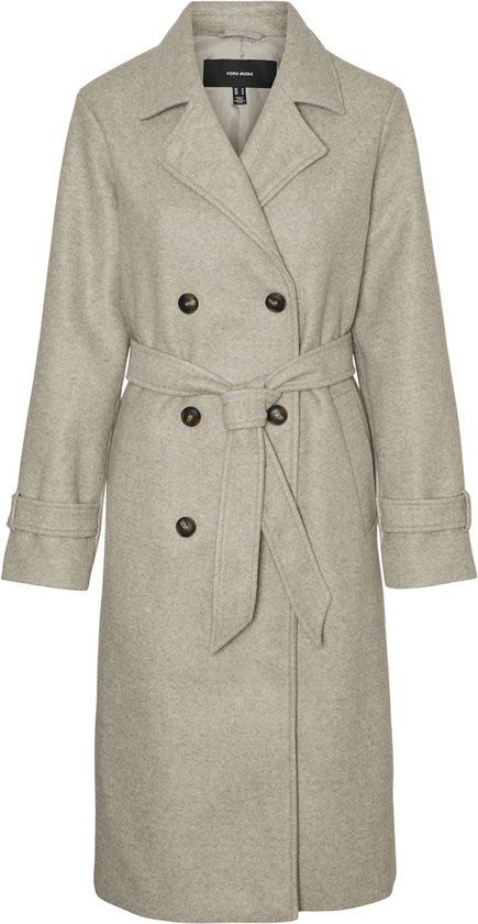 VERO MODA VMFORTUNEVEGA LONG TRENCHCOAT GA NOOS Women's Coat - Size M - Silver Mink