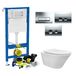 Wiesbaden Geberit UP100 Toiletset set16 Wiesbaden Vesta Rimless Tornado met Delta Drukplaat Glanzend Wit