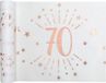 Santex Tafelkleed met tafelloper op rol - 70 jaar tekst - wit/rose goud