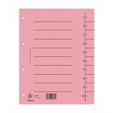 DONAU 8610001-16 register van gerecycled karton, 250 g/m², gelinieerd, voor DIN A4, 4-voudig geperforeerd, scheidingsbladen, 100 stuks