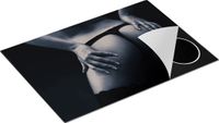 Chefcare Inductie Beschermer Vrouwen Billen - Erotiek - Zwart Wit - 75x50 cm - Inductie Mat