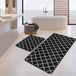 Boraboi® Badmat antislip 2 stuk set - Badmatten 60x100cm en 50x60cm, Zwart/wit