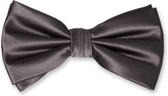 E.L. Cravatte Strik - Donkergrijs - Satijn Polyester Vlinderdas