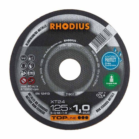 Rhodius XT24 TOPline Lll - Doorslijpschijf - 125 x 22,23 x 1,0mm - 50 stuks