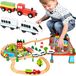 Kruzzel Houten Trein - Multicolor - Hout - Met Spoorweg - Op Batterijen