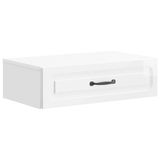 vidaXL Wandgemonteerde Zijtafel Hoogglans Wit 59 x 34,5 x 17 cm