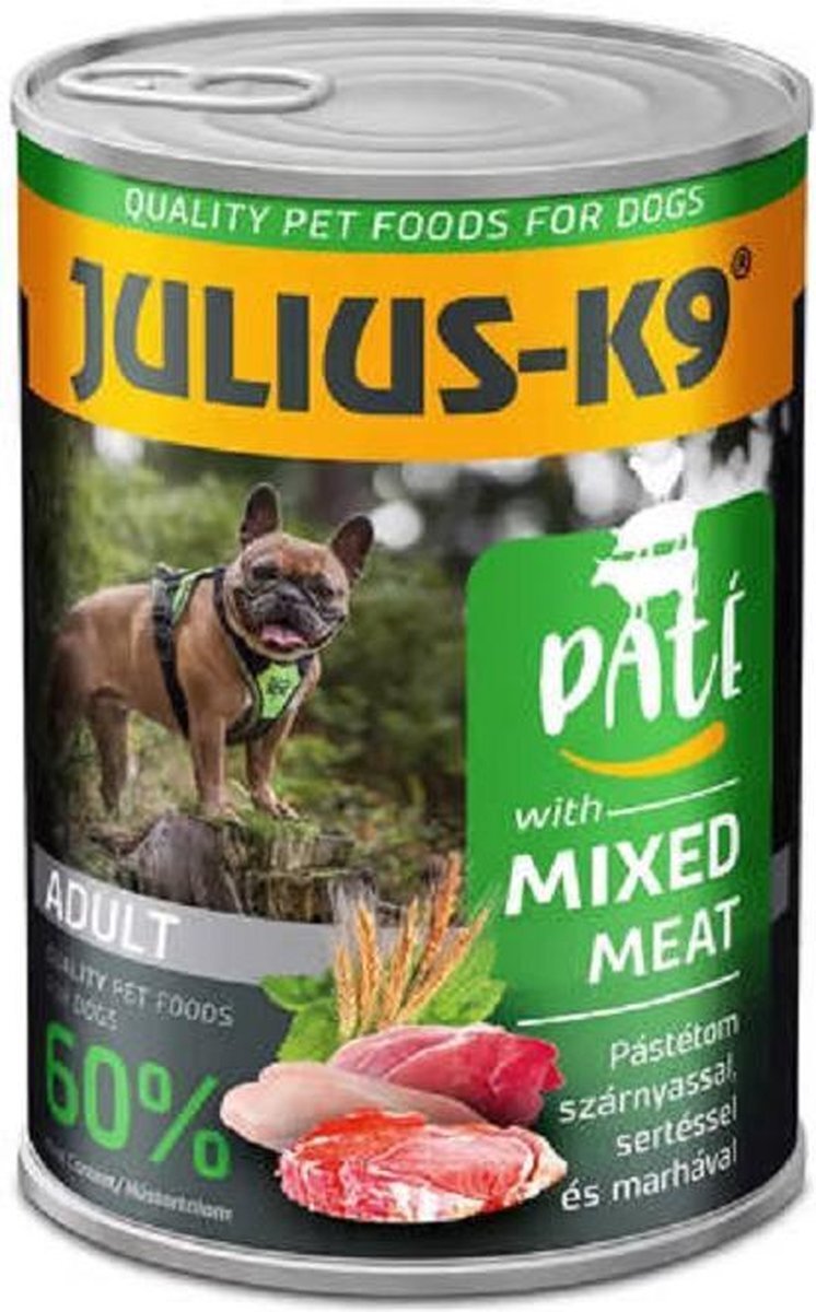 JULIUS K9 Julius-K9 - Hondenvoer - Blikvoer - Natvoer - Adult - Meatmix - 10 x 400g