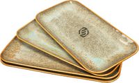 Equivera Assiettes à spaghetti - Assiettes creuses - Céramique - Marron - 4 personnes