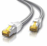 Primewire LAN-kabel, CAT 7 netwerkkabel, 10 Gbit/s, patchkabel, S/FTP, dubbele afscherming, RJ45-connectoren met knikbescherming, koperen geleiders, katoenen mantel, tot 600 MHz, 20 meter, wit