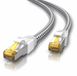 Primewire LAN-kabel, CAT 7 netwerkkabel, 10 Gbit/s, patchkabel, S/FTP, dubbele afscherming, RJ45-connectoren met knikbescherming, koperen geleiders, katoenen mantel, tot 600 MHz, 20 meter, wit