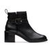 Clarks Chamberly Trim Womens Black Leather Ankle Boots, Size 3.5