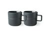 NJRD Tasse Lines 50 cl Lot de 2 Gris foncé