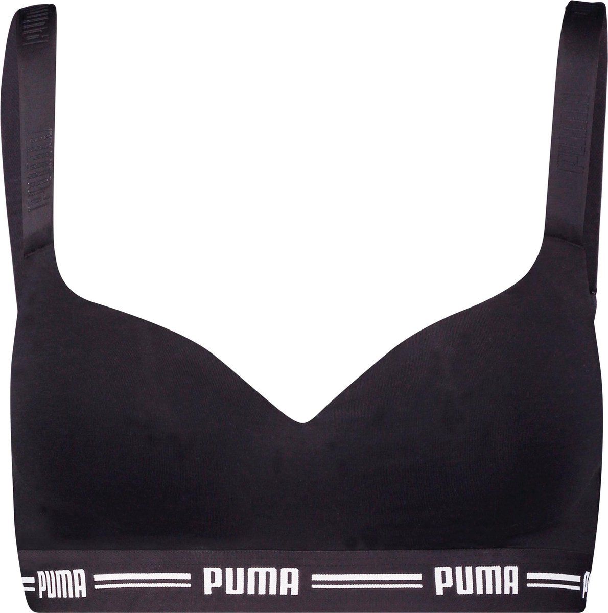 PUMA WOMEN PADDED TOP 1P HANG Vrouwen Beha - black - Maat XL