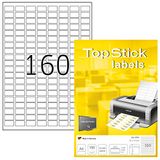 TOP STICK universele etiketten, 22 x 12 mm, wit, 100 vel