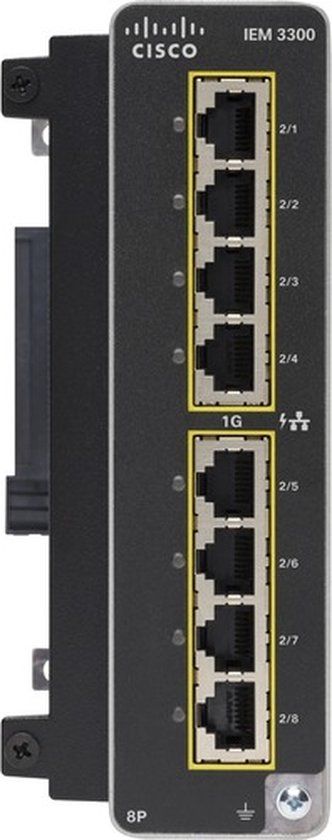 Cisco IEM-3300-8P= Managed L2 Gigabit Ethernet PoE+ Zwart