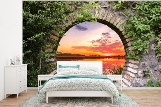 Nr1Wallpaper Fotobehang Zee - Zonsondergang - Doorkijk - 295x220 cm - Vlies - Multicolor
