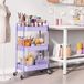 Ibenzoa® Trolley polyvalent à 3 couches en métal avec roulettes pour cuisine, salle de bain et bureau