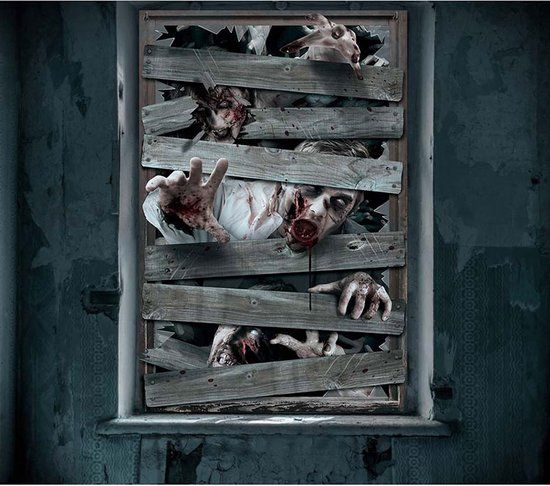 Fiestas Guirca - Raamdecoratie Zombie attack - Halloween - 80 x 120 cm
